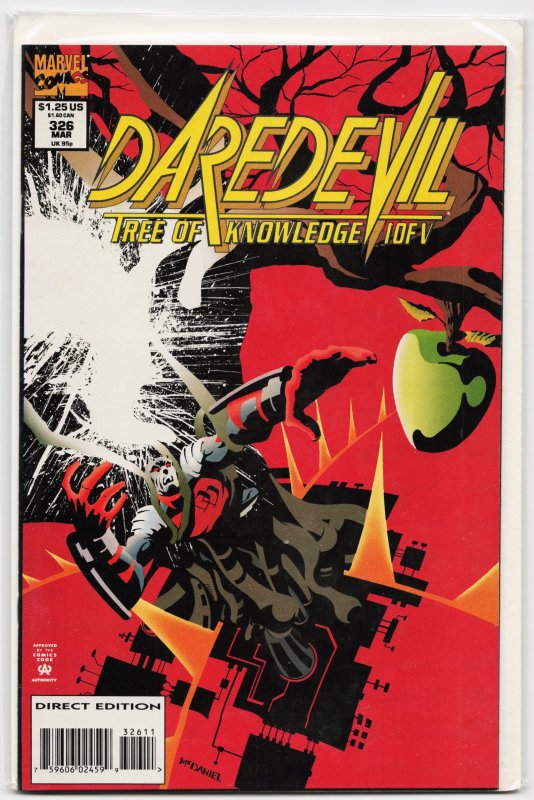 Daredevil #326 (Marvel Comics, 1994), raw, ungraded comic book — front cover