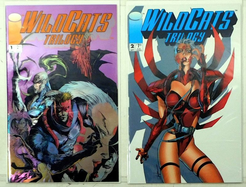 WildC.A.T.S Trilogy Lot 2 #1 Foil, 2 1993 Image WildCATs 1st Print Comic Books (Image Comics, 1993), raw, ungraded comic book — front cover
