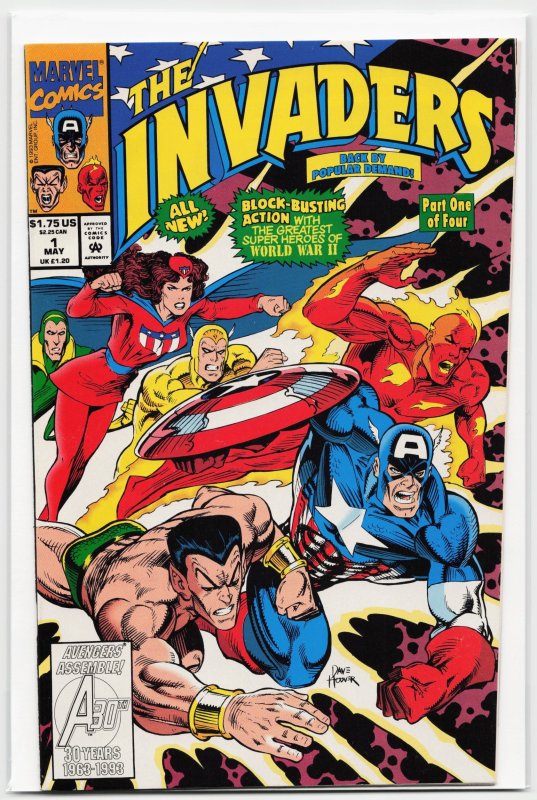 The Invaders #1 (Marvel Comics, 1993), raw, ungraded comic book — front cover