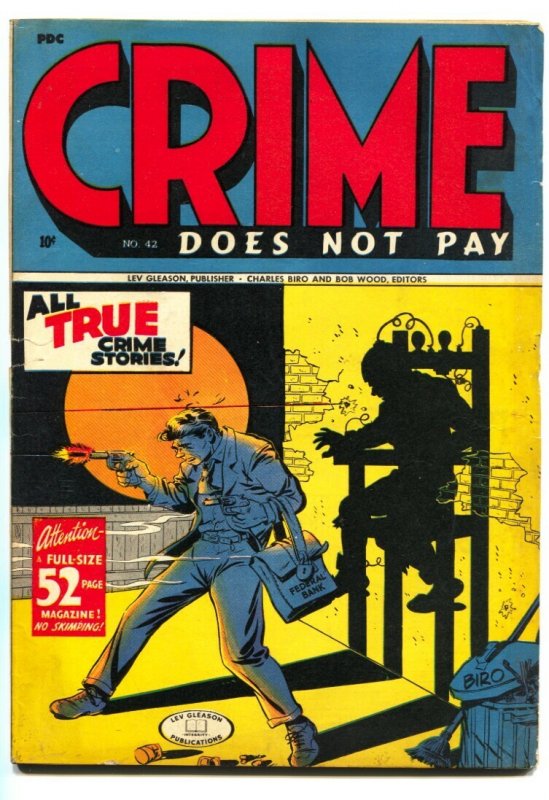 Crime Does Not Pay #42 - 1945 - Lev Gleason - VG - Comic Book (Lev Gleason Publications, 1945), raw comic book in VG condition — front cover