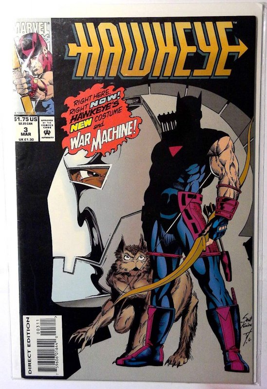 Hawkeye #3 (Marvel Comics, 1994), raw, ungraded comic book — front cover