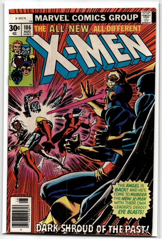 The X-Men #106 (Marvel Comics, 1977), raw, ungraded comic book — front cover