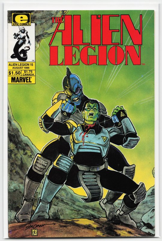 Alien Legion #15 (1986), raw, ungraded comic book — front cover