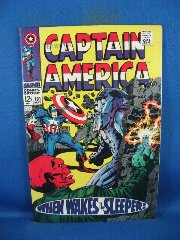 Captain America #101 (Marvel Comics, 1968), raw comic book in VF condition — front cover