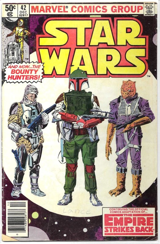 Star Wars #42 (Marvel Comics, 1980), raw, ungraded comic book — front cover