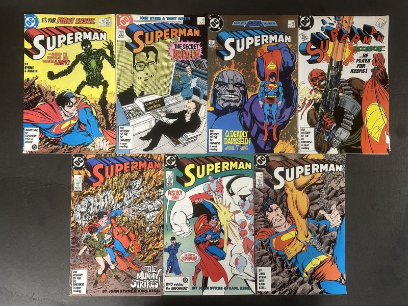 Superman (1987) #1-21 VF- Lot of 21 John Byrne (DC Comics, 1987), raw comic book in VF- condition — front cover