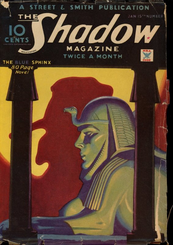Shadow Magazine - 01/15/35 the Blue Sphinx Hero Pulp - George Rozen Cover, raw, ungraded comic book — front cover