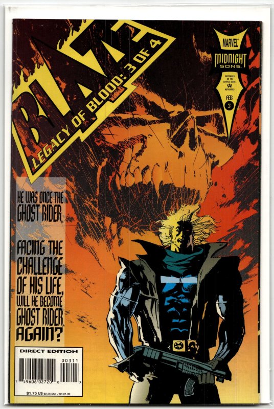 Blaze: Legacy of Blood #3 (Marvel Comics, 1994), raw, ungraded comic book — front cover