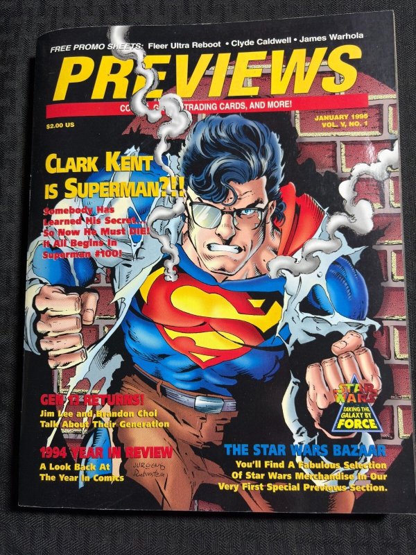 1995 Previews Comics Magazine Vol, 5 #1 (1995), raw comic book in FN+ 6.5 condition — front cover