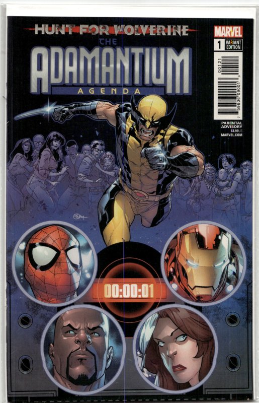 Hunt for Wolverine: Adamantium Agenda #1 (Marvel Comics, 2018), raw, ungraded comic book — front cover