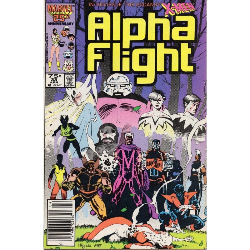 Alpha Flight #33 (Marvel Comics, 1986), raw comic book in VF- 7.5 condition — front cover