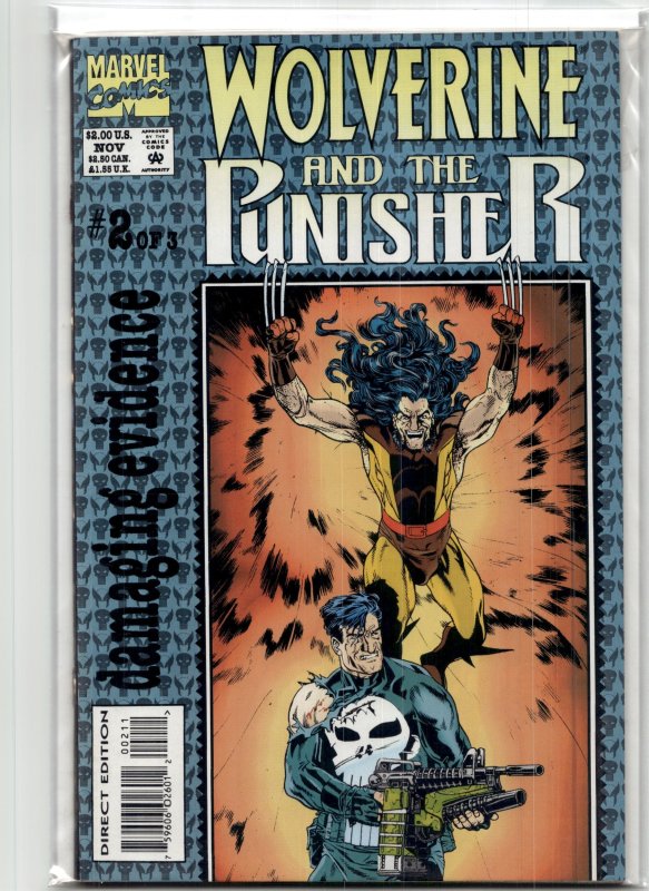 Wolverine and the Punisher: Damaging Evidence #2 (1993), raw, ungraded comic book — front cover