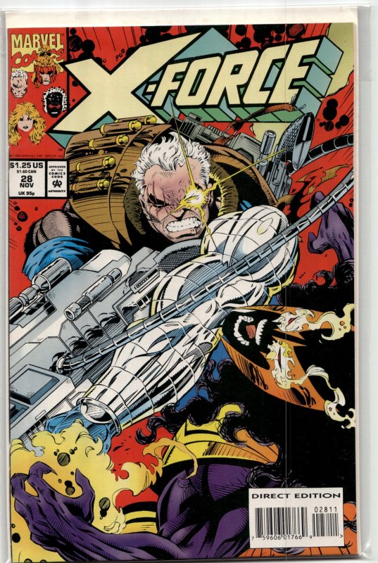 X-Force #28 (Marvel Comics, 1993), raw, ungraded comic book — front cover