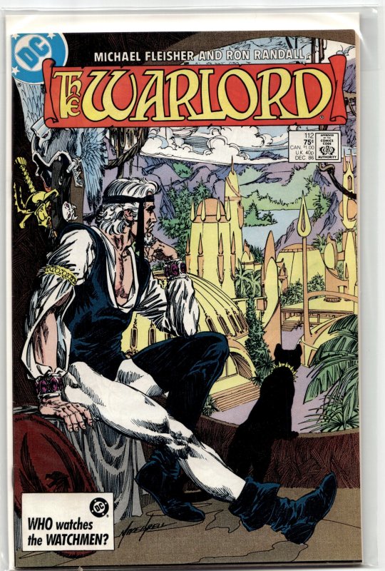 Warlord #112 (DC Comics, 1986), raw, ungraded comic book — front cover