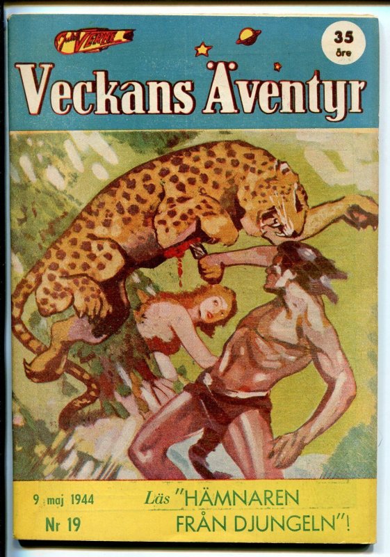 Jules Verne Veckans Aventyr Vol 5 #19 (1944), raw comic book in VF condition — front cover