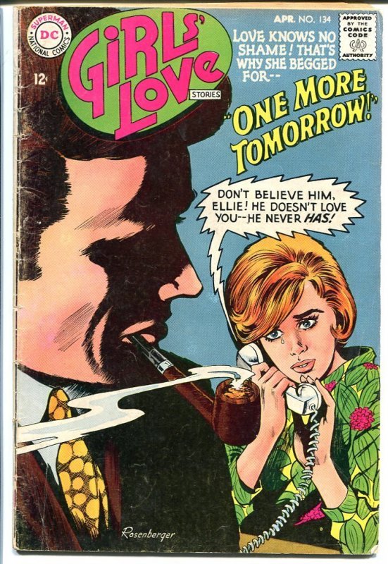 Girls' Love Stories #134 (DC Comics), raw comic book in VG condition — front cover