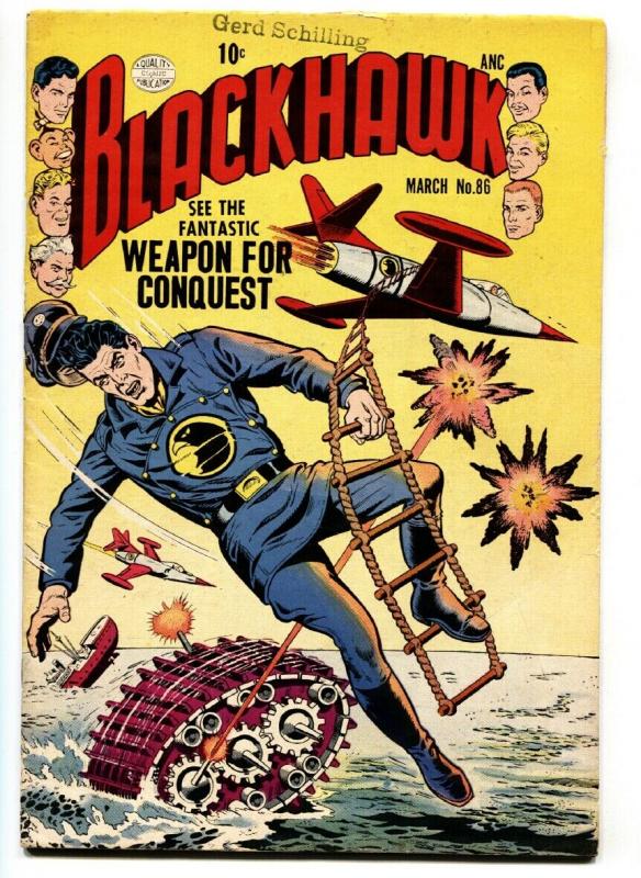 Blackhawk #86-1955-Quality-Fantastic Weapon FOR Conquest vf-, raw, ungraded comic book — front cover