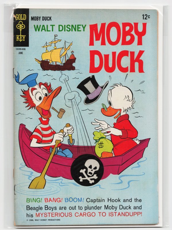 Walt Disney Moby Duck #2 (Gold Key, 1968), raw, ungraded comic book — front cover