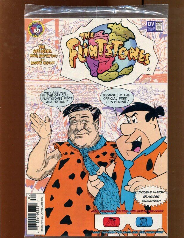 Flintstones Movie Adaptation - TWO Piece Set/sealed with Glasses! (9.0/9.2) 1994 (1994), raw comic book in 9.0 condition — front cover