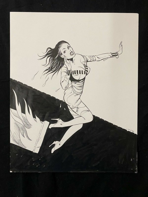 Senorita Rio Original Pin Up by Bill Black- Flaming Window, raw, ungraded comic book — front cover