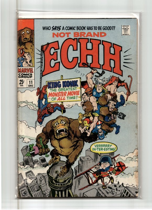 Not Brand Echh #11 (Marvel Comics, 1968), raw, ungraded comic book — front cover