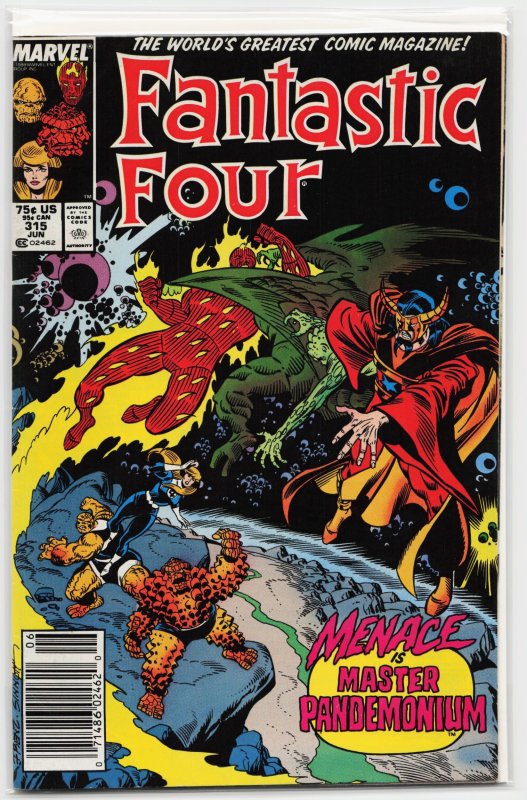 Fantastic Four #315 (Marvel Comics, 1988), raw, ungraded comic book — front cover