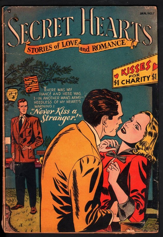 Secret Hearts #7 (DC Comics, 1951), raw, ungraded comic book — front cover