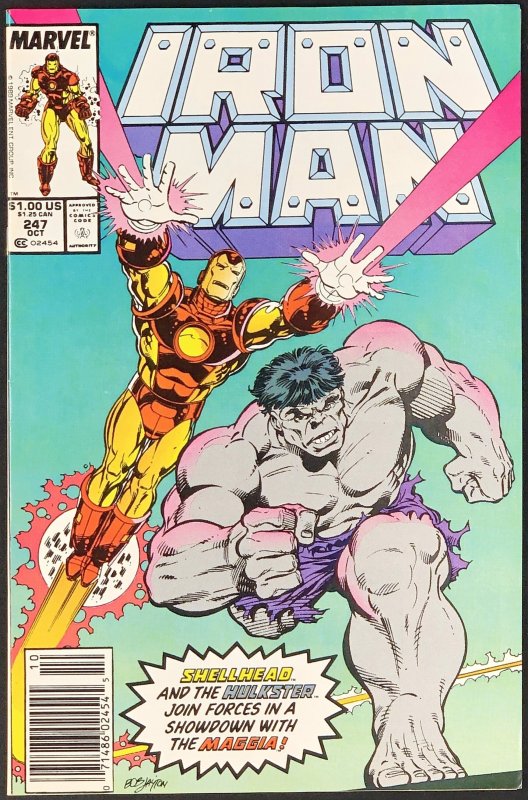 Iron Man #247 (Marvel Comics, 1989), raw comic book in VF condition — front cover