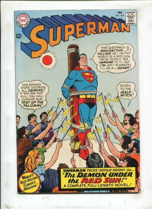 Superman #184 (DC Comics, 1966), raw comic book in 5.5 condition — front cover