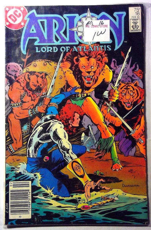 Arion Lord of Atlantis #16 (DC Comics, 1984), raw, ungraded comic book — front cover