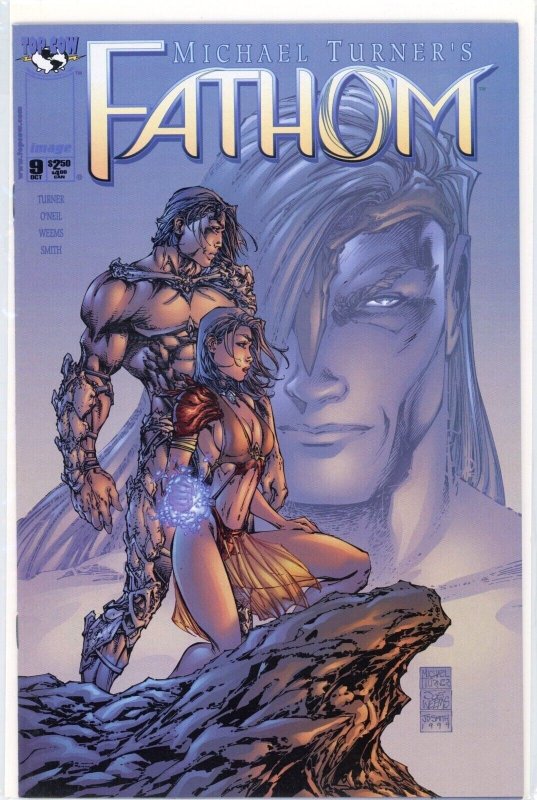 Michael Turner's Fathom #9 (1999), raw comic book in NM 9.4 condition — front cover