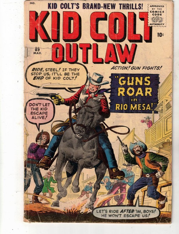 Kid Colt Outlaw #89 (1960), raw comic book in VG+ condition — front cover