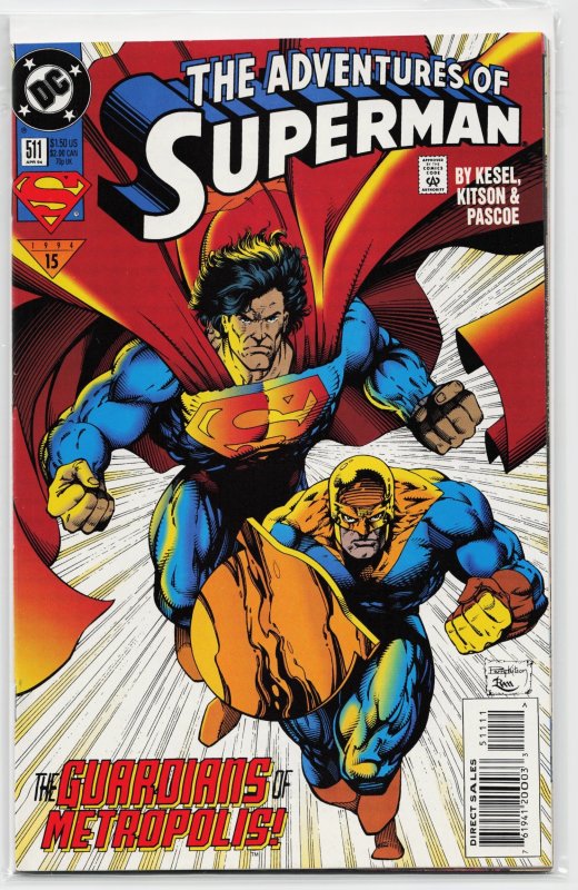 Adventures of Superman #511 (DC Comics, 1994), raw, ungraded comic book — front cover