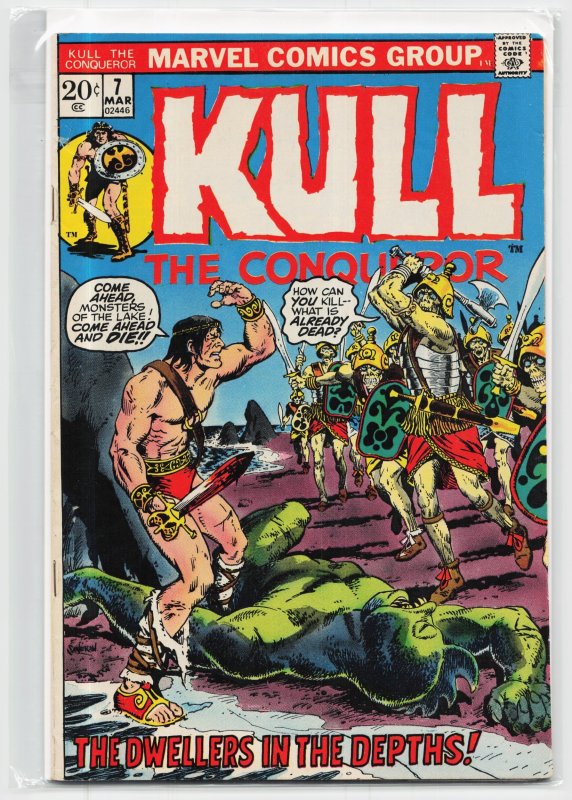 Kull, the Conqueror #7 (Marvel Comics, 1973), raw, ungraded comic book — front cover
