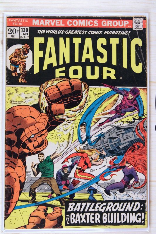 Fantastic Four #130 (Marvel Comics, 1973), raw comic book in VG/FN 5.0 condition — front cover