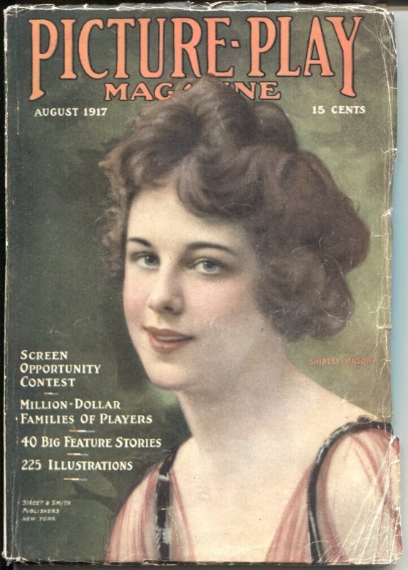 MAG: Picture-Play 8/1917-Shirley Mason-William S Hart-Norma Talmadge-VG, raw comic book in VG condition — front cover