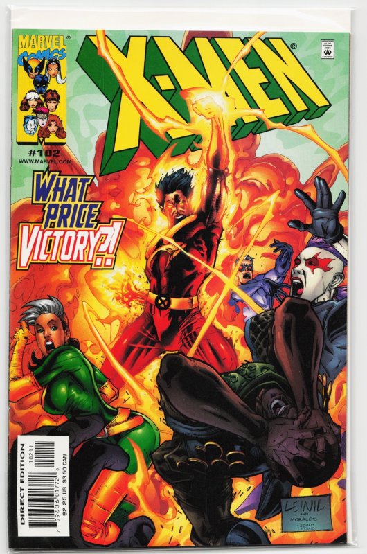 X-Men #102 (Marvel Comics, 2000), raw, ungraded comic book — front cover