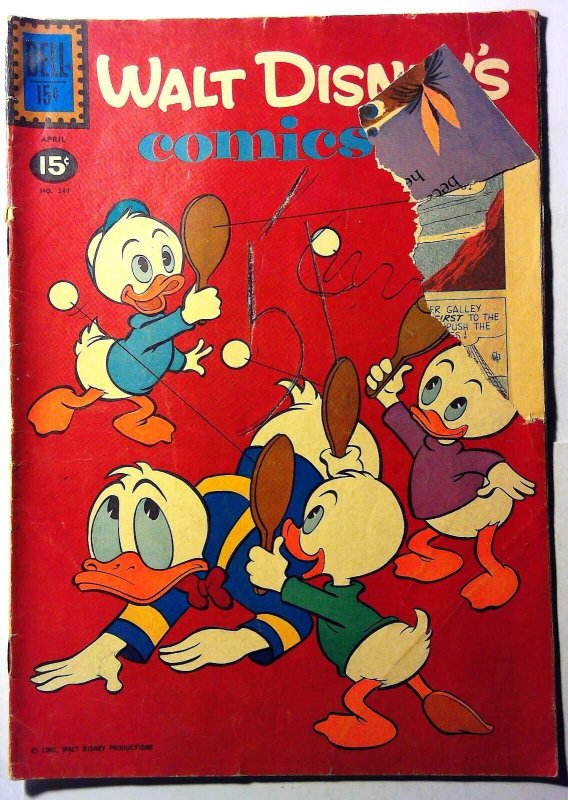 Walt Disney's Comics & Stories #247 (Dell Comics, 1961), raw, ungraded comic book — front cover