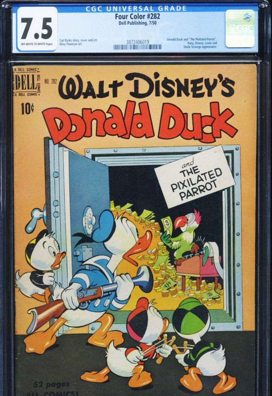 Four Color #282 (Dell Comics, 1950), raw comic book in 7.5 condition — front cover