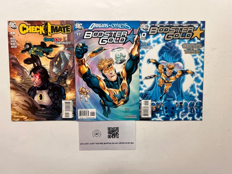 3 DC Comics Booster Gold #0, raw, ungraded comic book — front cover