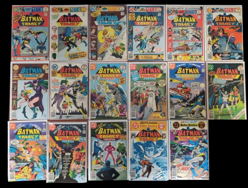 Batman Family #1 2 4-16 19 20 run lot Batgirl and Robin 1st Kiss 1975 GD - VF (DC Comics, 1975), raw comic book in GD condition — front cover