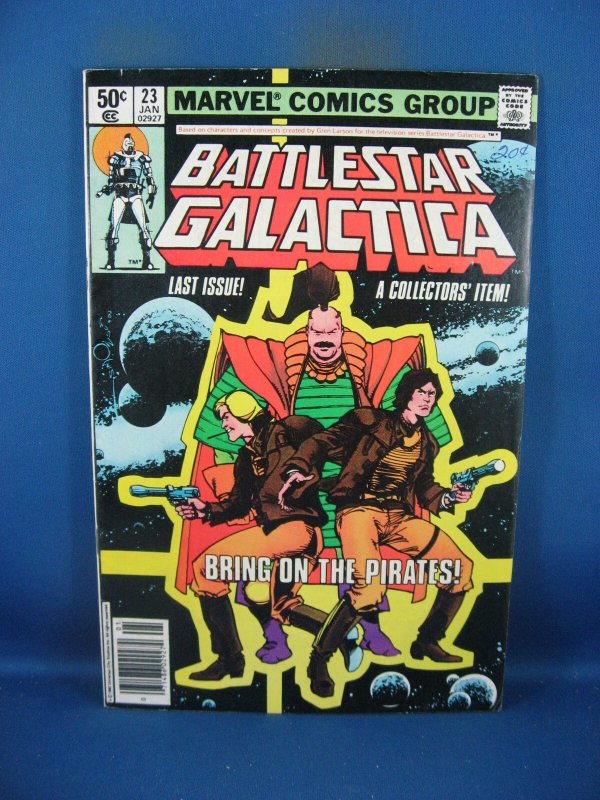 Battlestar Galactica #23 (Marvel Comics, 1981), raw comic book in VF- condition — front cover