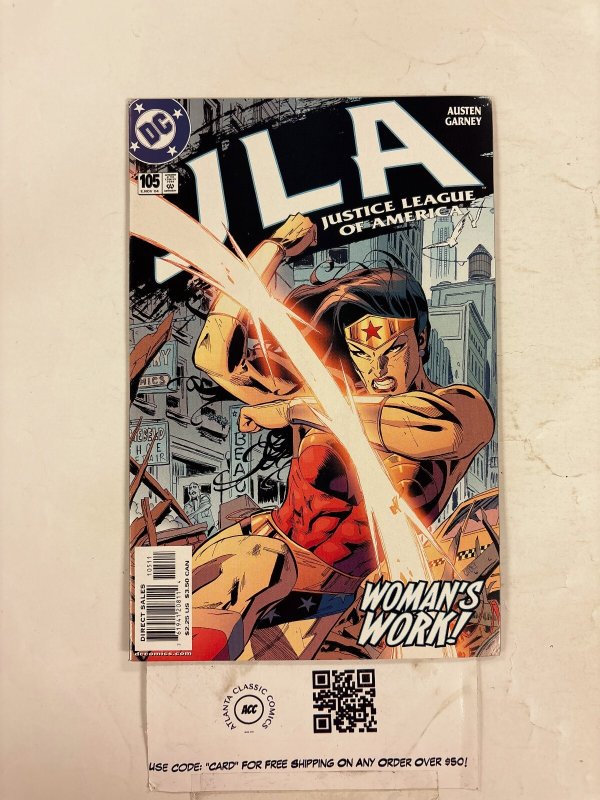 JLA #105 (DC Comics, 2004), raw comic book in NM condition — front cover