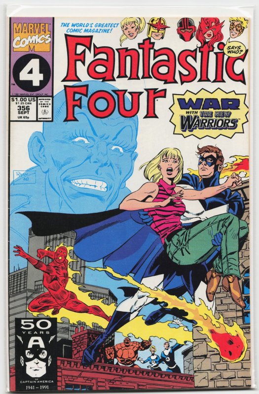Fantastic Four #356 (Marvel Comics, 1991), raw, ungraded comic book — front cover