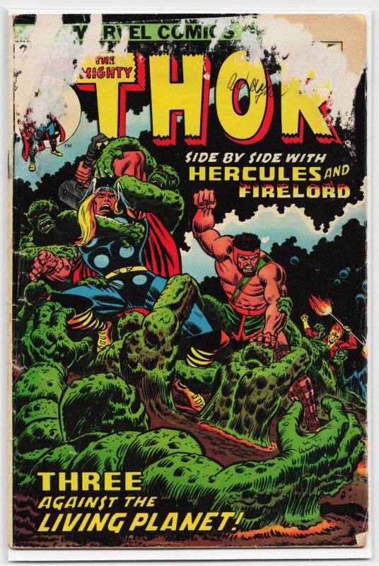 Thor #227 (Marvel Comics, 1974), raw, ungraded comic book — front cover