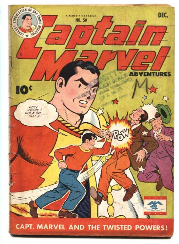 Captain Marvel Adventures #50 - 1945 - Fawcett - VG- - Comic Book (Fawcett Publications, 1945), raw comic book in VG- condition — front cover