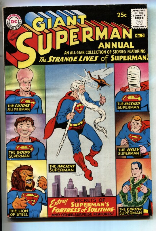 Superman Annual #3 (DC Comics, 1961), raw comic book in FN condition — front cover