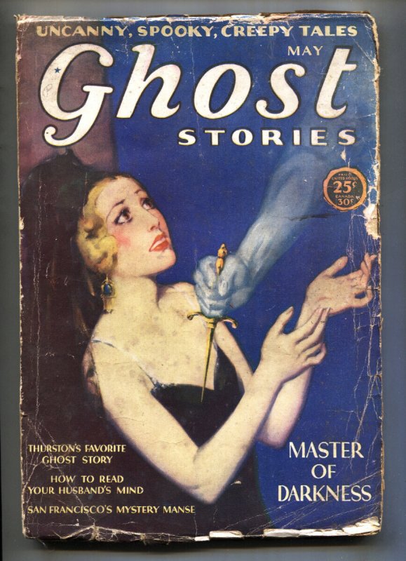 Ghost Stories 5/1930-Spicy Woman Stabbed Cover-Uncanny-spooky-creepy Tales-"..., raw, ungraded comic book — front cover