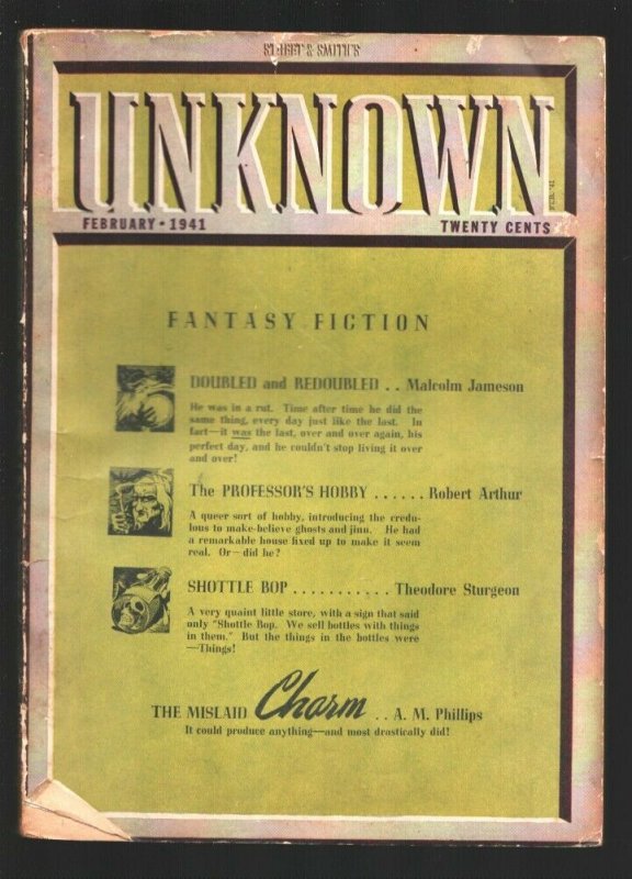 Unknown 2/!941-Shottle Bop" by Theodore Sturgeon-"The Crossroads by L Ron Hub... (Street & Smith, 1941), raw, ungraded comic book — front cover