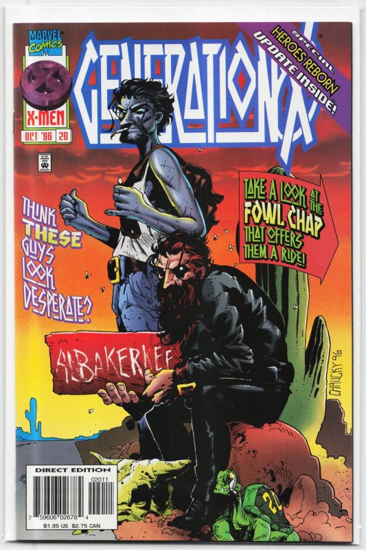 Generation X #20 (Marvel Comics, 1996), raw, ungraded comic book — front cover